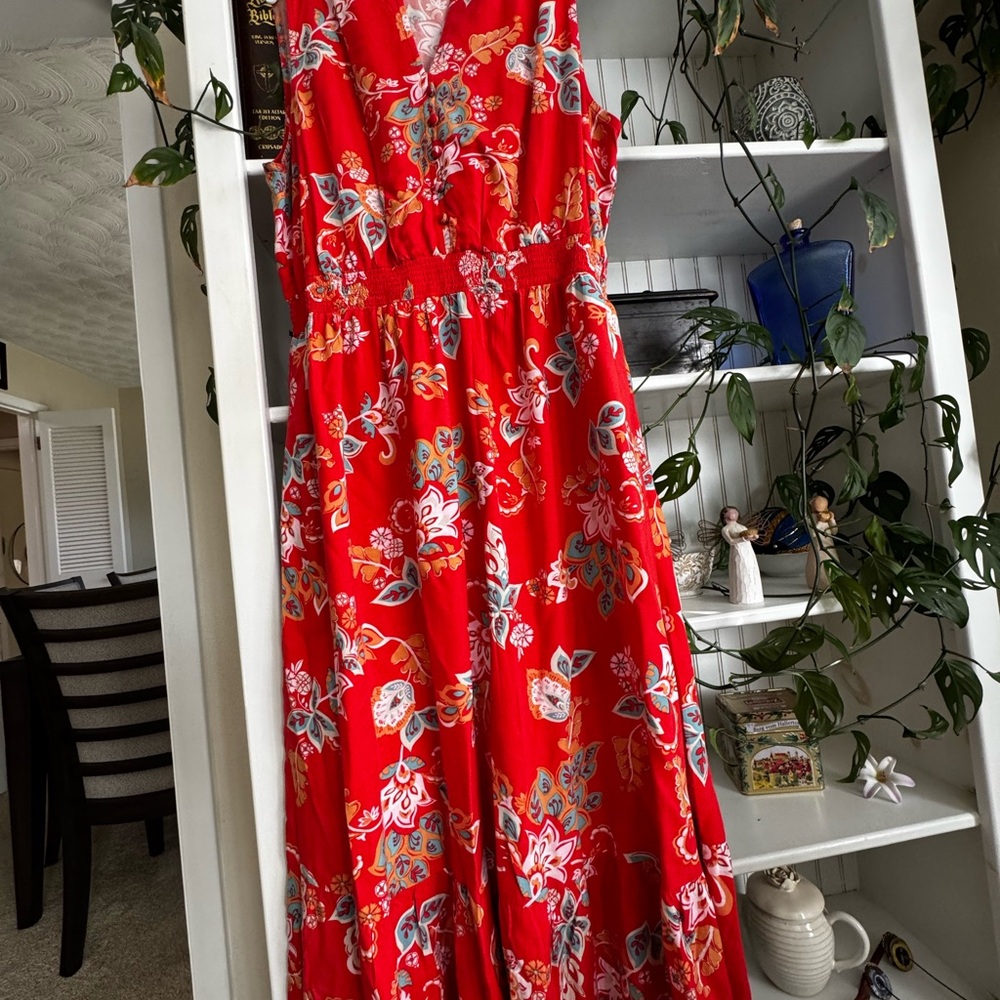 Red Floral Dress Croft & Barrow